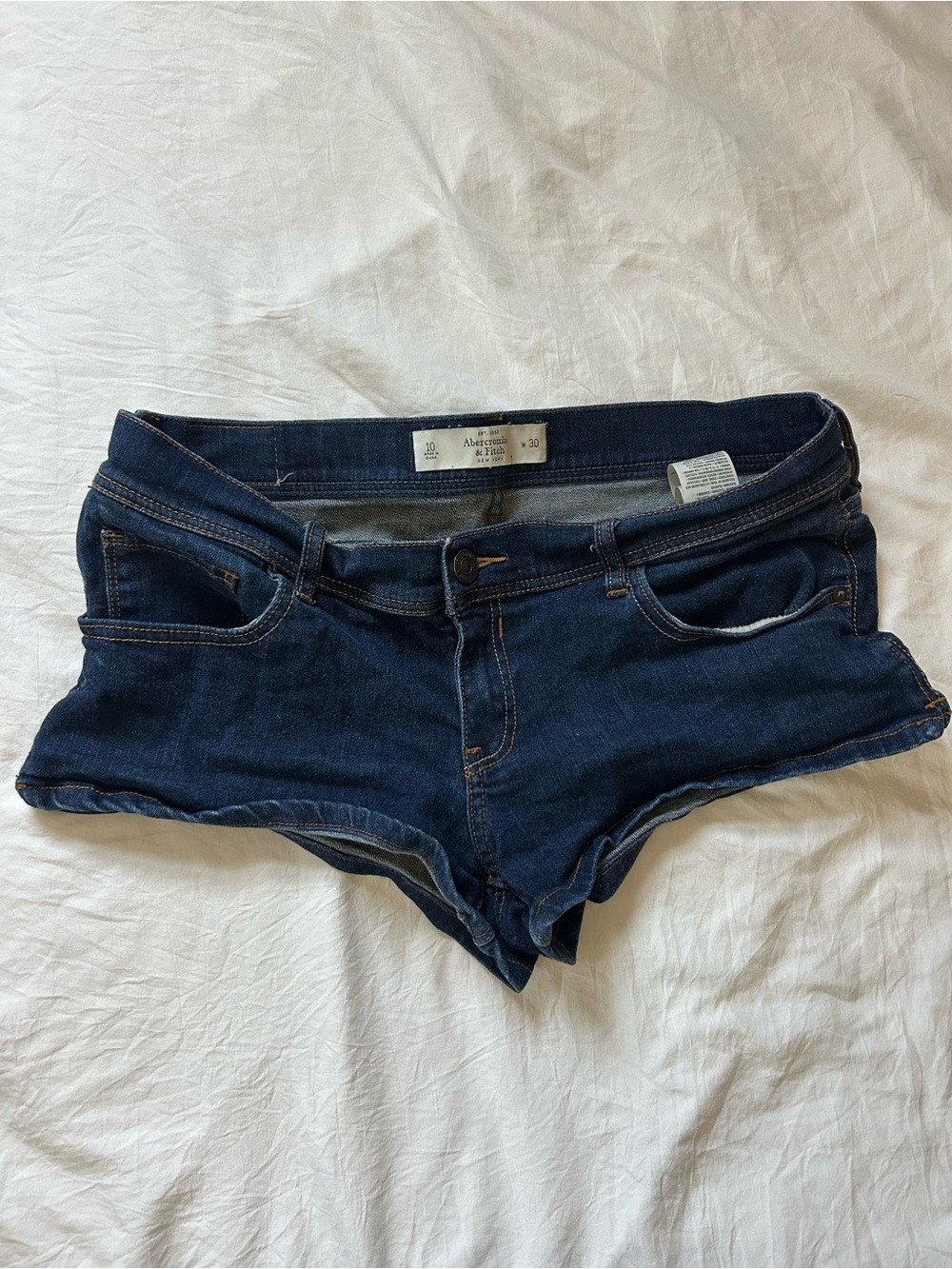 Abercrombie & Fitch Navy Blue Denim Short Shorts